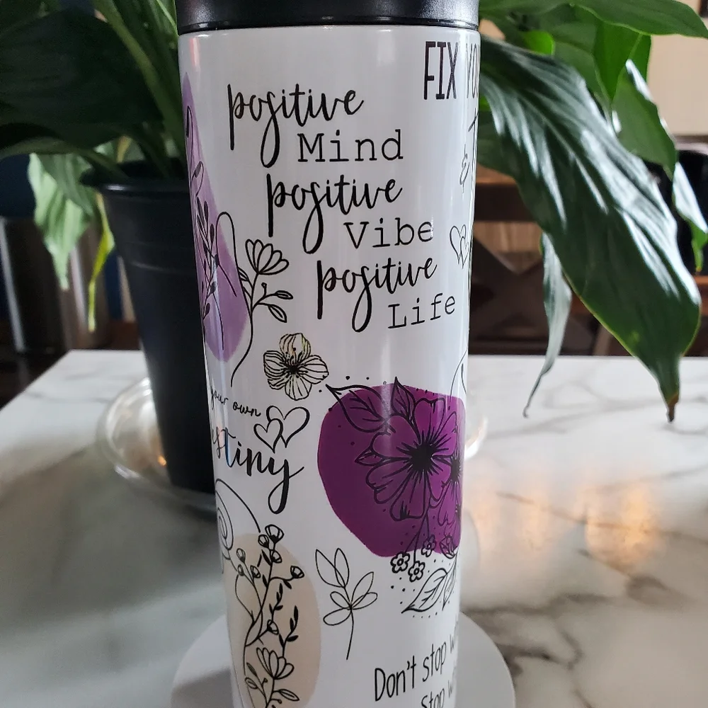 Motivational Positive Affirmations 20oz Tumbler with duo lids 🎉sale